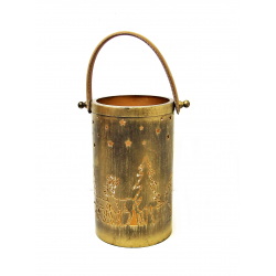 Lampion metalowy ażurowy Świąteczny Złoty